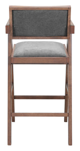 Delhi Gray & Walnut Barstool (Set of 2) - Ornate Home