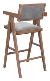 Delhi Gray & Walnut Barstool (Set of 2) - Ornate Home