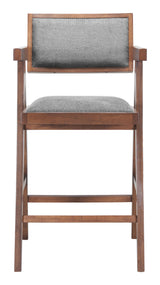 Delhi Gray & Walnut Counter Stool (Set of 2) - Ornate Home