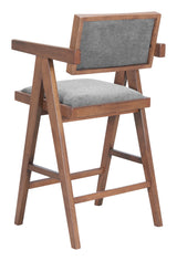Delhi Gray & Walnut Counter Stool (Set of 2) - Ornate Home