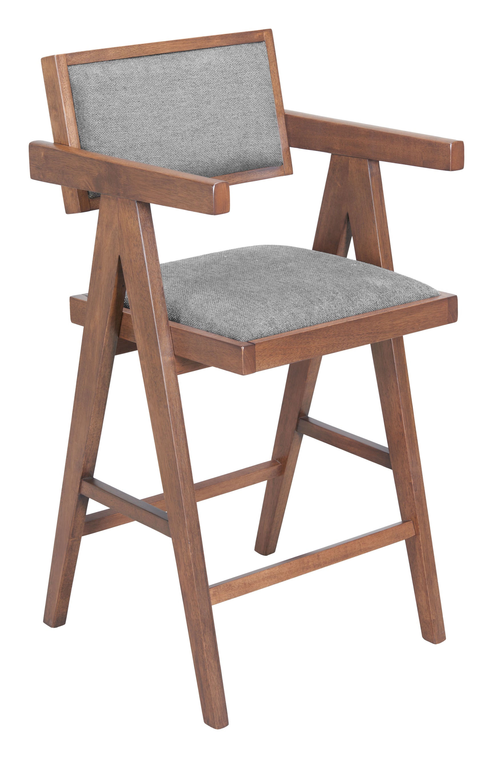 Delhi Gray & Walnut Counter Stool (Set of 2) - Ornate Home