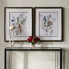 Delicate Flowers Multicolor Framed Prints (Set of 2) - Ornate Home