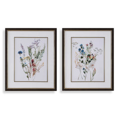 Delicate Flowers Multicolor Framed Prints (Set of 2) - Ornate Home