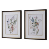 Delicate Flowers Multicolor Framed Prints (Set of 2) - Ornate Home