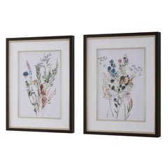 Delicate Flowers Multicolor Framed Prints (Set of 2) - Ornate Home