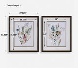 Delicate Flowers Multicolor Framed Prints (Set of 2) - Ornate Home