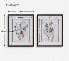 Delicate Flowers Multicolor Framed Prints (Set of 2) - Ornate Home