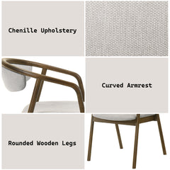 Delina Chenille/Walnut Arm Chair - Ornate Home
