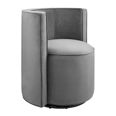 Della Gray Performance Velvet Fabric Swivel Chair - Ornate Home