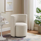 Della Ivory Boucle Fabric Swivel Chair - Ornate Home