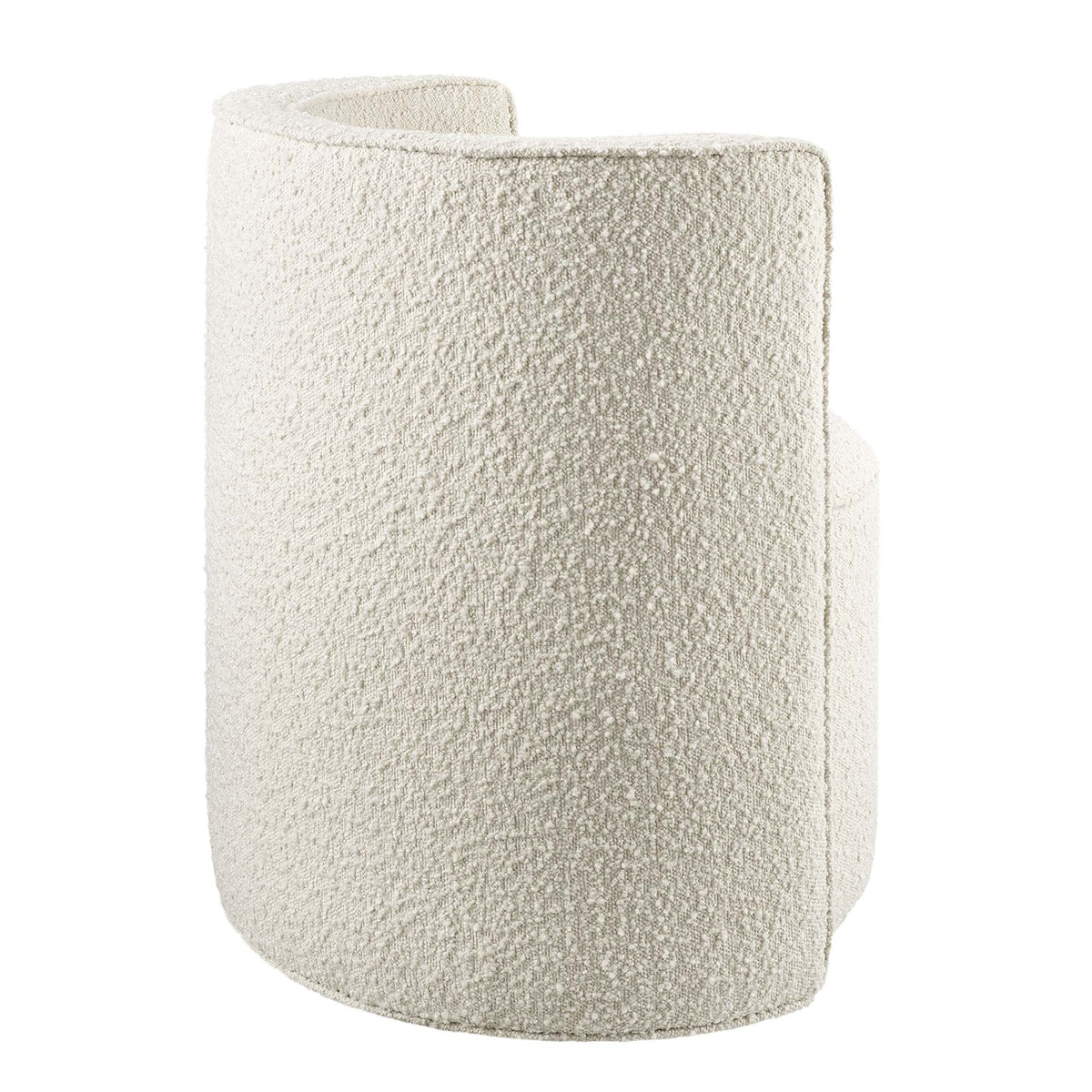 Della Ivory Boucle Fabric Swivel Chair - Ornate Home