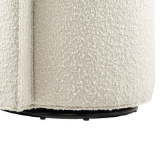 Della Ivory Boucle Fabric Swivel Chair - Ornate Home