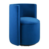 Della Navy Performance Velvet Fabric Swivel Chair - Ornate Home