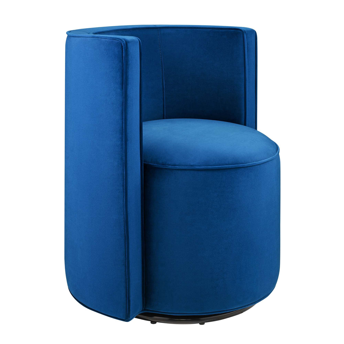 Della Navy Performance Velvet Fabric Swivel Chair - Ornate Home