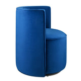 Della Navy Performance Velvet Fabric Swivel Chair - Ornate Home