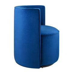 Della Navy Performance Velvet Fabric Swivel Chair - Ornate Home