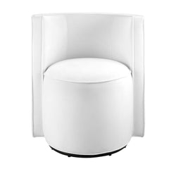 Della White Performance Velvet Fabric Swivel Chair - Ornate Home
