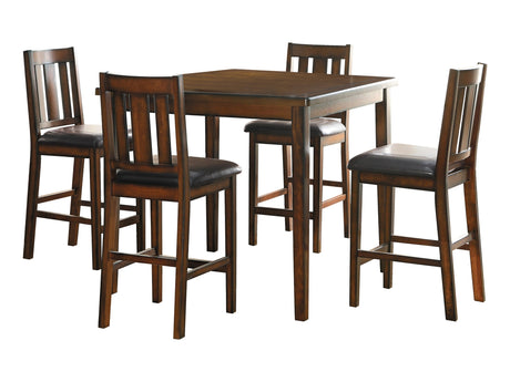 Delmar Espresso/Black 5-Piece Pack Counter Height Set - Ornate Home