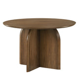 Delmon Dark Walnut Round Dining Table - Ornate Home