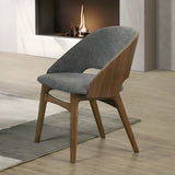 Delmon Fabric/Dark Walnut Padded Back Side Chair (Set of 2) - Ornate Home