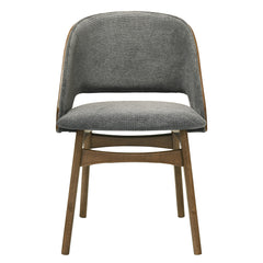 Delmon Fabric/Dark Walnut Padded Back Side Chair (Set of 2) - Ornate Home