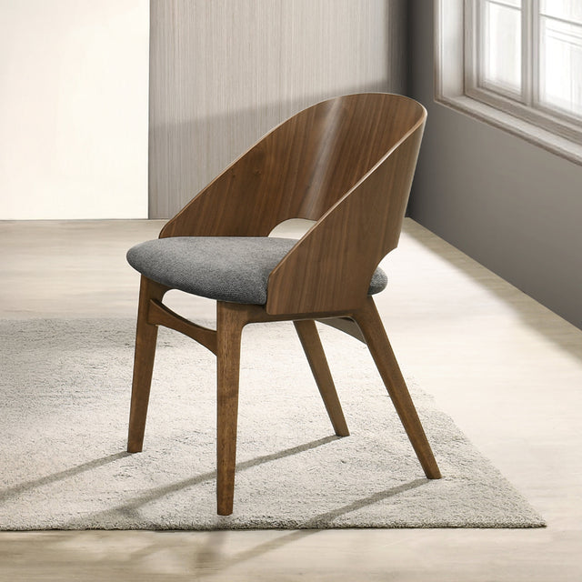 Delmon Fabric/Dark Walnut Side Chair (Set of 2) - Ornate Home