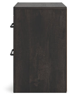 Delmorta Dark Gray-22" 2 Drawer Charging Nightstand - Ornate Home