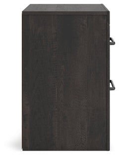 Delmorta Dark Gray-22" 2 Drawer Charging Nightstand - Ornate Home