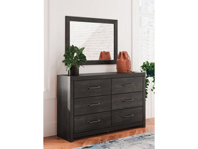 Delmorta Dark Gray 6 Drawer Dresser & Mirror (Online Special Price) - Ornate Home