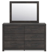 Delmorta Dark Gray 6 Drawer Dresser & Mirror (Online Special Price) - Ornate Home