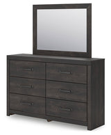 Delmorta Dark Gray 6 Drawer Dresser & Mirror (Online Special Price) - Ornate Home