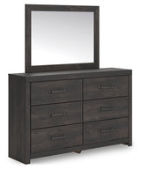 Delmorta Dark Gray 6 Drawer Dresser & Mirror (Online Special Price) - Ornate Home