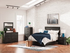 Delmorta Dark Gray Queen Panel Bed - Ornate Home