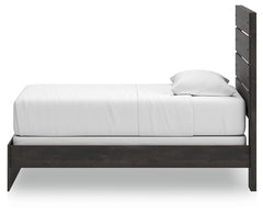Delmorta Dark Gray Twin Panel Bed - Ornate Home