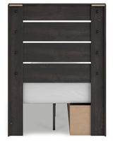 Delmorta Dark Gray Twin Panel Storage Bed - Ornate Home