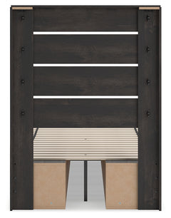 Delmorta Dark Gray Twin Panel Youth Bed w/Storage - Ornate Home