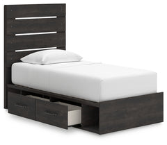 Delmorta Dark Gray Twin Panel Youth Bed w/Storage - Ornate Home