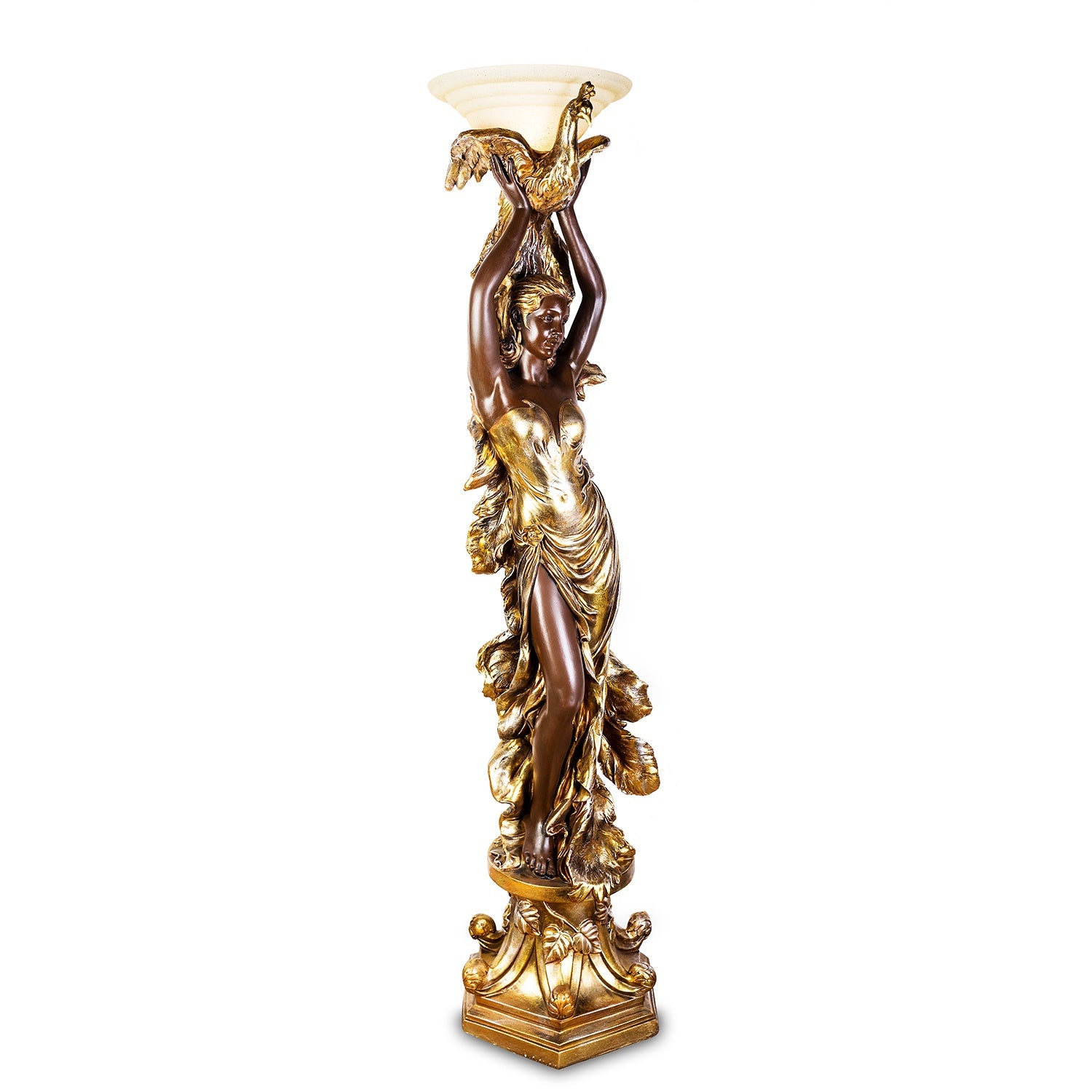 Delphina Gold & Bronze Floor Lamp  / HD-7932 - Ornate Home