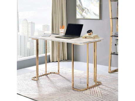 Delphine Gold/White Desk - Ornate Home