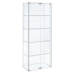 Delphinium White 4-Shelf Clear Glass Curio Display Cabinet - Ornate Home