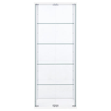 Delphinium White 4-Shelf Clear Glass Curio Display Cabinet - Ornate Home