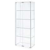 Delphinium White 4-Shelf Clear Glass Curio Display Cabinet - Ornate Home