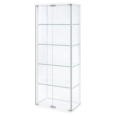Delphinium White 4-Shelf Clear Glass Curio Display Cabinet - Ornate Home