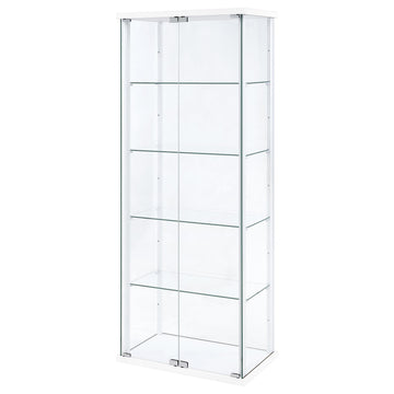 Delphinium White 4-Shelf Clear Glass Curio Display Cabinet - Ornate Home