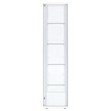 Delphinium White 4-Shelf Clear Glass Curio Display Cabinet - Ornate Home