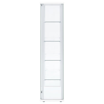 Delphinium White 4-Shelf Clear Glass Curio Display Cabinet - Ornate Home