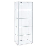 Delphinium White 4-Shelf Clear Glass Curio Display Cabinet - Ornate Home