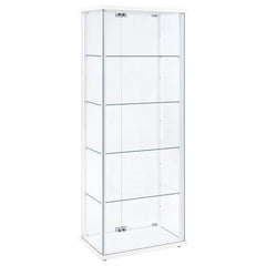 Delphinium White 4-Shelf Clear Glass Curio Display Cabinet - Ornate Home