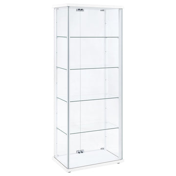 Delphinium White 4-Shelf Clear Glass Curio Display Cabinet - Ornate Home