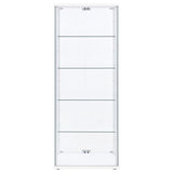 Delphinium White 4-Shelf Clear Glass Curio Display Cabinet - Ornate Home